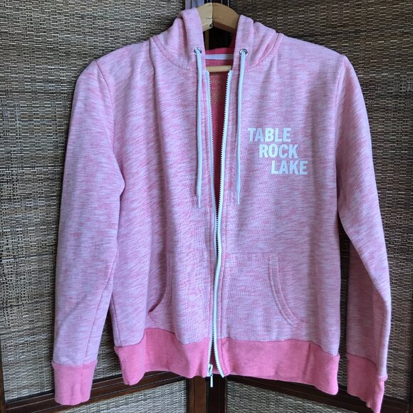 Upcycled Table Rock Lake Hoodie, Size M: Zippered Sweatshirt, Landmarks Marinas - Picture 10 of 14